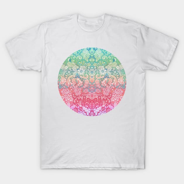 Soft Pastel Rainbow Doodle T-Shirt by micklyn